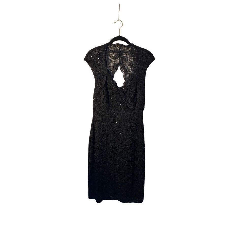 Connected apparel women’s black embellished sparkly dress 8